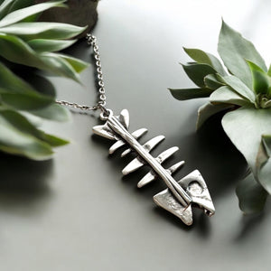Fish bones necklace