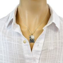 Load image into Gallery viewer, Mushroom necklace unique bohemian jewelry silver or bronze