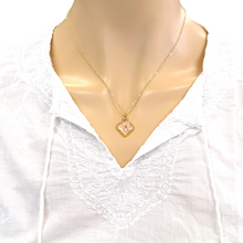 Load image into Gallery viewer, Pressed flower gold plated necklace wildflower bohemian jewelry
