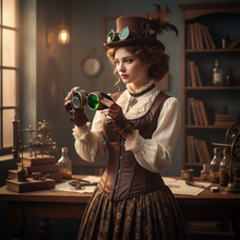 Load image into Gallery viewer, Handmade Victorian Steampunk goggles with loupe-brass cosplay eyewear
