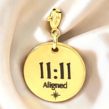 Load image into Gallery viewer, 1111 Angel Number Pendant, Aligned Charm, 18K Gold Spiritual Jewelry