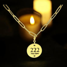 Load image into Gallery viewer, 222 angel number necklace paper clip chain