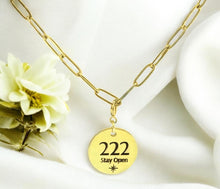 Load image into Gallery viewer, 222 angel number necklace paper clip chain