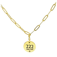 Load image into Gallery viewer, 222 angel number necklace paper clip chain