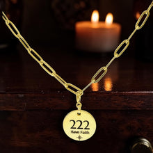 Load image into Gallery viewer, 222 angel number necklace paper clip chain