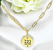 Load image into Gallery viewer, 222 angel number necklace paper clip chain