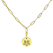 Load image into Gallery viewer, 1111 angel number necklace paper clip chain