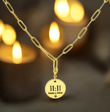 Load image into Gallery viewer, 1111 angel number necklace paper clip chain