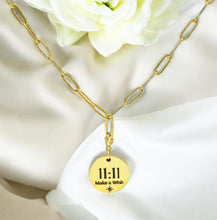 Load image into Gallery viewer, 1111 angel number necklace paper clip chain