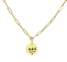 Load image into Gallery viewer, 444 angel number necklace paper clip chain 