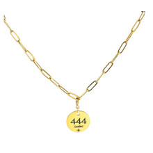 Load image into Gallery viewer, 444 angel number necklace paper clip chain