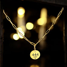 Load image into Gallery viewer, 444 angel number necklace paper clip chain