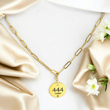 Load image into Gallery viewer, 444 angel number necklace paper clip chain