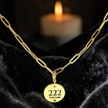 Load image into Gallery viewer, 222 angel number necklace paper clip chain