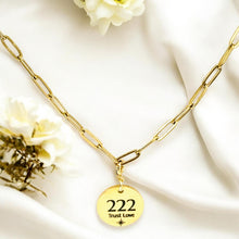Load image into Gallery viewer, 222 angel number necklace paper clip chain