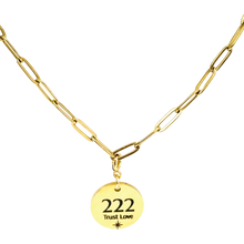 Load image into Gallery viewer, 222 angel number necklace paper clip chain
