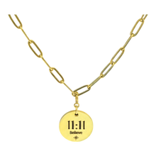 Load image into Gallery viewer, 1111 angel number necklace paper clip chain