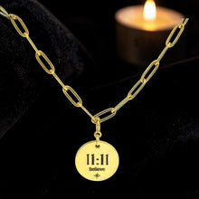 Load image into Gallery viewer, 1111 angel number necklace paper clip chain