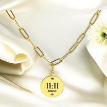 Load image into Gallery viewer, 1111 angel number necklace paper clip chain
