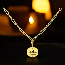 Load image into Gallery viewer, 444 angel number necklace paper clip chain