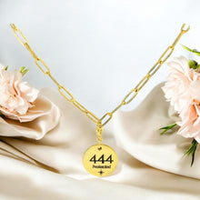 Load image into Gallery viewer, 444 angel number necklace paper clip chain