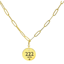 Load image into Gallery viewer, 222 angel number necklace paper clip chain