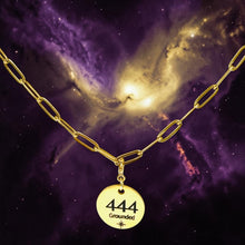 Load image into Gallery viewer, 444 angel number necklace paper clip chain

