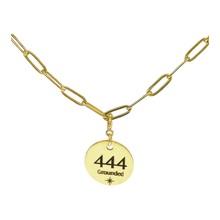 Load image into Gallery viewer, 444 angel number necklace paper clip chain
