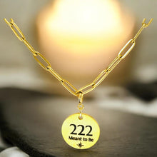 Load image into Gallery viewer, 222 angel number necklace paper clip chain