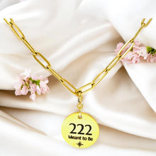 Load image into Gallery viewer, 222 angel number necklace paper clip chain