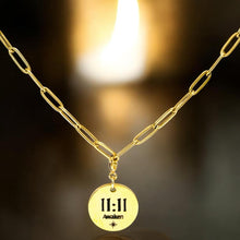 Load image into Gallery viewer, 1111 angel number necklace paper clip chain