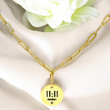 Load image into Gallery viewer, 1111 angel number necklace paper clip chain