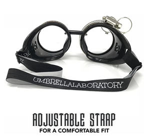 Steampunk Goggles with magnifying loupes crystal clear spiral diffraction lenses