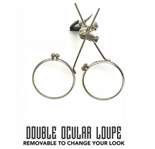Load image into Gallery viewer, Steampunk Goggles with magnifying loupes crystal clear spiral diffraction lenses