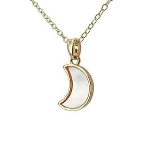 Inlay crescent moon necklace