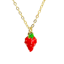 Load image into Gallery viewer, Strawberry dainty fruit necklace