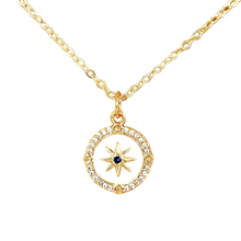 Load image into Gallery viewer, North star gold coin necklace