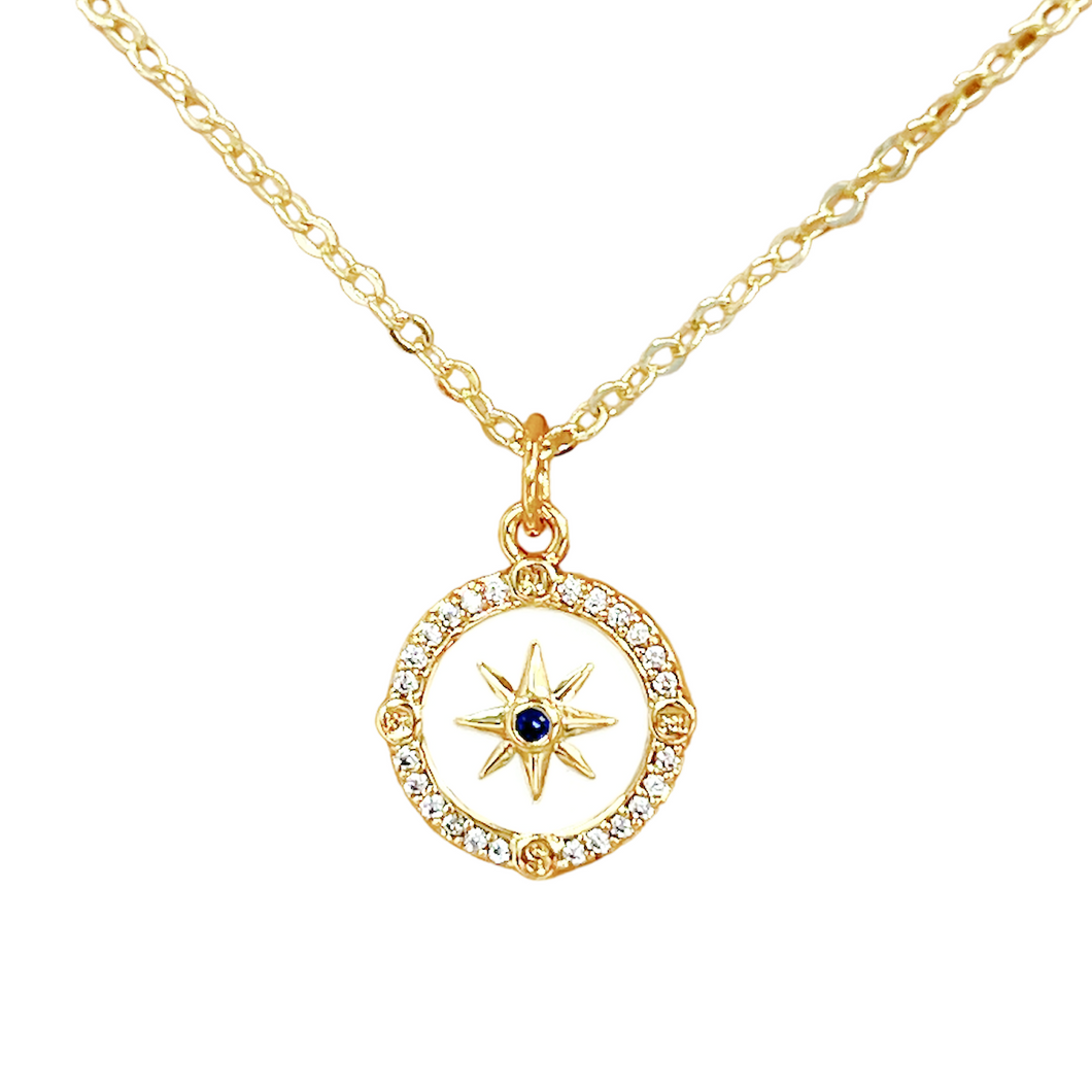 North star gold coin necklace