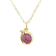 Load image into Gallery viewer, Persephone necklace pomegranate gold plated fruit jewelry