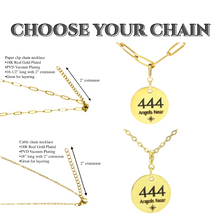 Load image into Gallery viewer, 444 angel number necklace paper clip chain