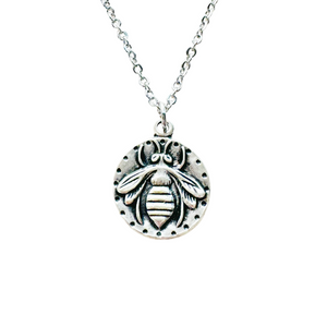Bee coin necklace