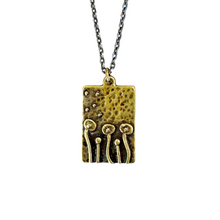 Load image into Gallery viewer, Mushroom necklace unique bohemian jewelry silver or bronze