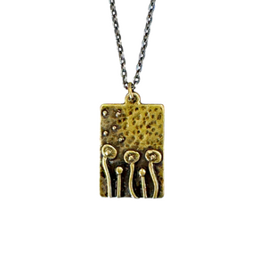 Mushroom necklace unique bohemian jewelry silver or bronze