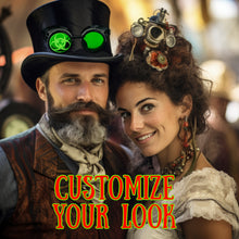 Load image into Gallery viewer, Steampunk Mad Scientist goggles biohazard cosplay glasses
