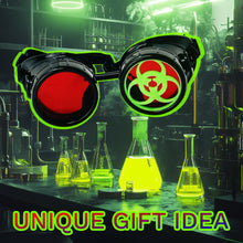 Load image into Gallery viewer, Steampunk Mad Scientist goggles biohazard cosplay glasses