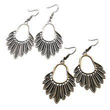 Load image into Gallery viewer, Feather dangle earrings bohemian jewelry