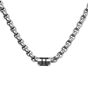 Horoscope stainless steel box chain zodiac necklace for men