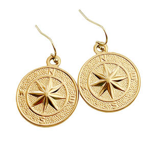 Nautical compass jewelry necklace or earrings