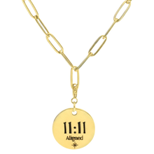 Load image into Gallery viewer, 1111 angel number necklace paper clip chain