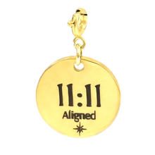 Load image into Gallery viewer, 1111 Angel Number Pendant, Aligned Charm, 18K Gold Spiritual Jewelry